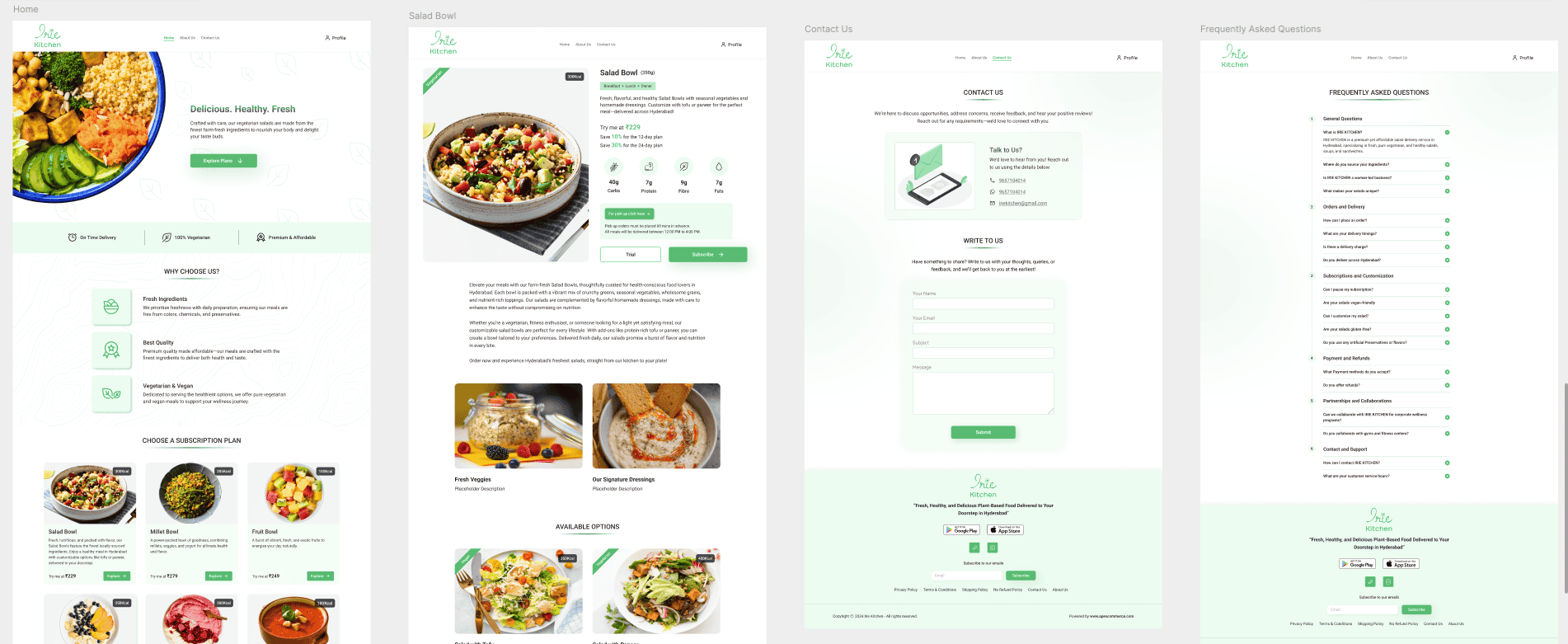 Meal plan listing interface